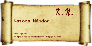 Katona Nándor névjegykártya