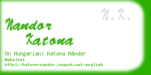 nandor katona business card